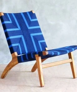 Masaya & Co. Furniture Masaya Manila Lounge Chair - Midnight Blue