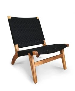 Masaya & Co. Masaya Lounge Chair- Black Sunbrella Handcrafted
