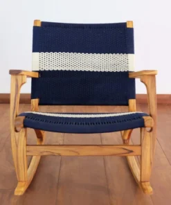 Masaya & Co. Masaya Rocking Chair - Navy + White 3 Masaya & Co. Masaya Rocking Chair - Navy + White