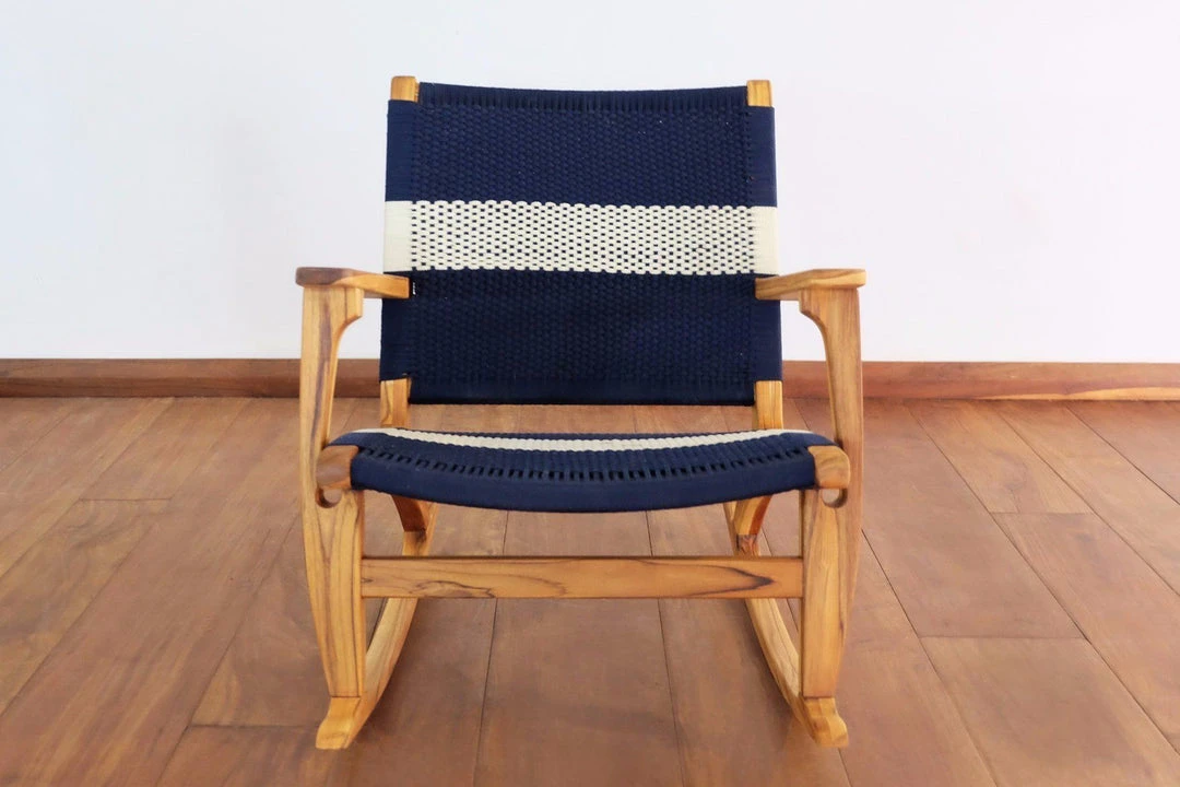 Masaya & Co. Masaya Rocking Chair - Navy + White Masaya & Co. Masaya Rocking Chair - Navy + White