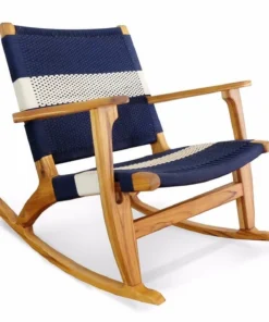 Masaya & Co. Masaya Rocking Chair - Navy + White 4 Masaya & Co. Masaya Rocking Chair - Navy + White