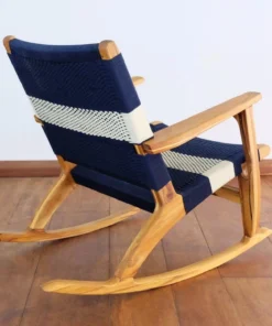 Masaya & Co. Masaya Rocking Chair - Navy + White 2 Masaya & Co. Masaya Rocking Chair - Navy + White
