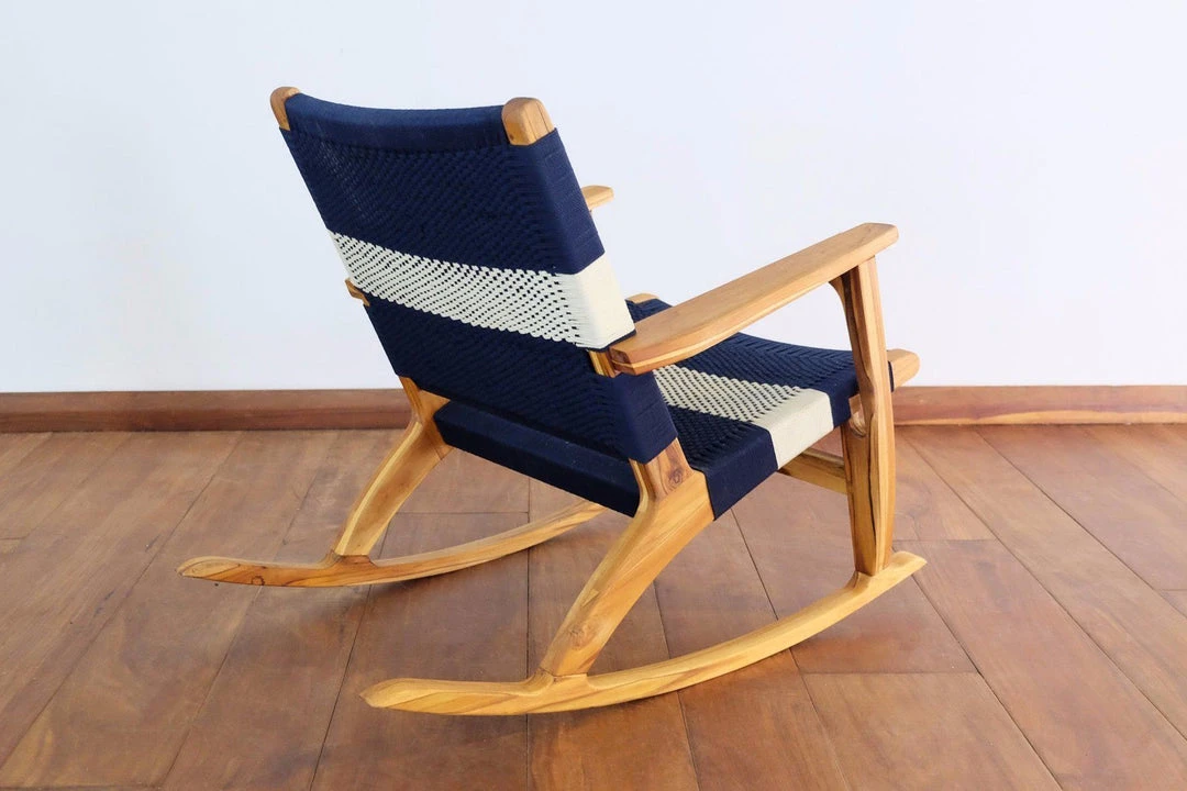 Masaya & Co. Masaya Rocking Chair - Navy + White Masaya & Co. Masaya Rocking Chair - Navy + White