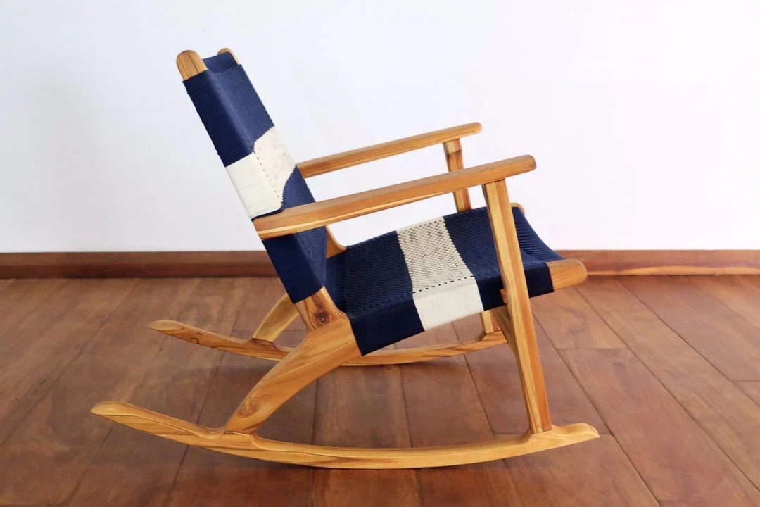 Masaya & Co. Masaya Rocking Chair - Navy + White Masaya & Co. Masaya Rocking Chair - Navy + White