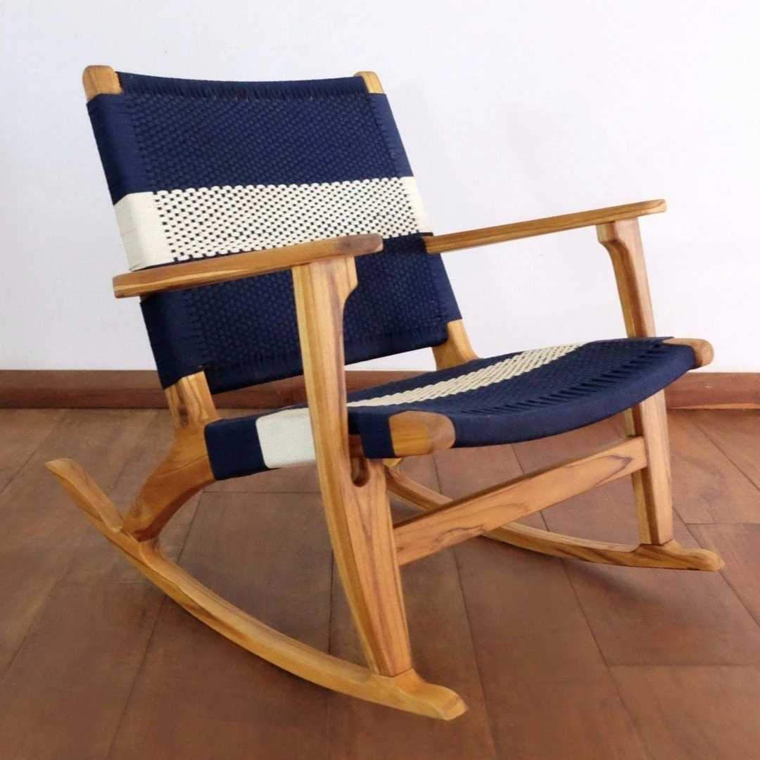Masaya & Co. Masaya Rocking Chair - Navy + White Masaya & Co. Masaya Rocking Chair - Navy + White