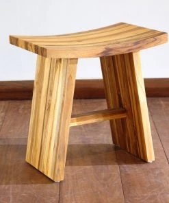 Masaya & Co. Handcrafted Zapatera Teak Shower Stool