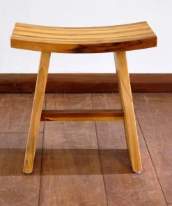 Masaya & Co. Handcrafted Zapatera Teak Shower Stool