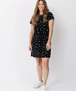 Mata Traders Abby Onyx Eyes Drawstring Dress