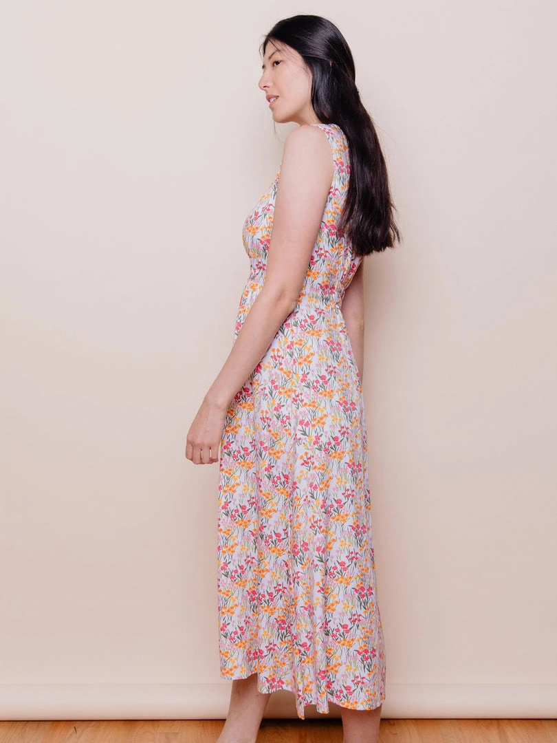 Mata Traders Artsy Traveler Pink Floral Tencel Midi Dress Clothing 2 Mata Traders Artsy Traveler Pink Floral Tencel Midi Dress Clothing