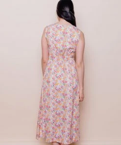 Mata Traders Artsy Traveler Pink Floral Tencel Midi Dress Clothing 6 Mata Traders Artsy Traveler Pink Floral Tencel Midi Dress Clothing