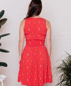 Mata Traders Asheville Red Swimmers Dress