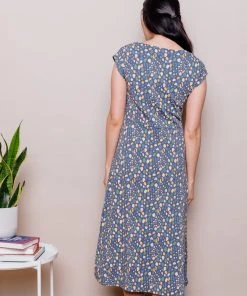 Mata Traders Elise Blue Spots Sheath Dress