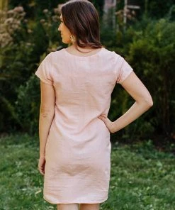 Mata Traders Kensington Pink Linen Dress