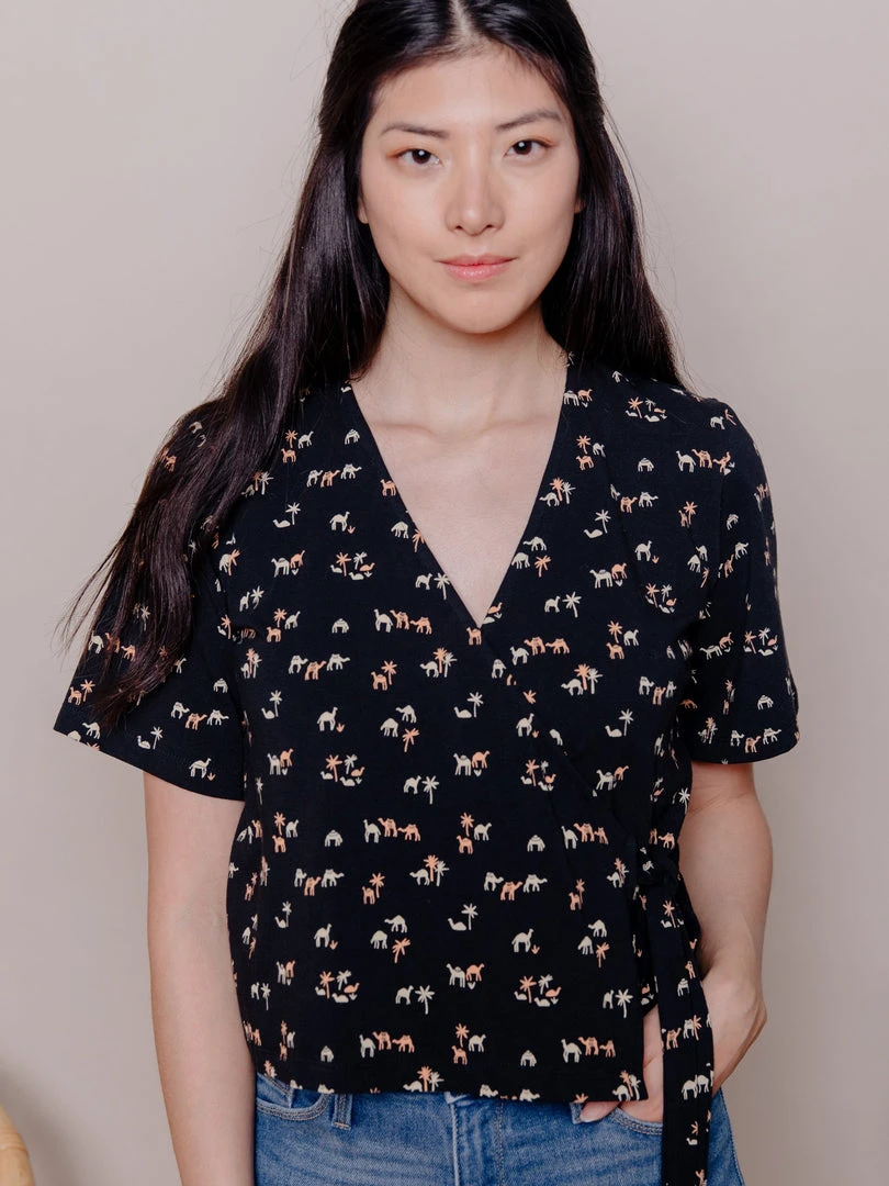 Mata Traders Marley Camels Boxy Wrap Top 1 Mata Traders Marley Camels Boxy Wrap Top