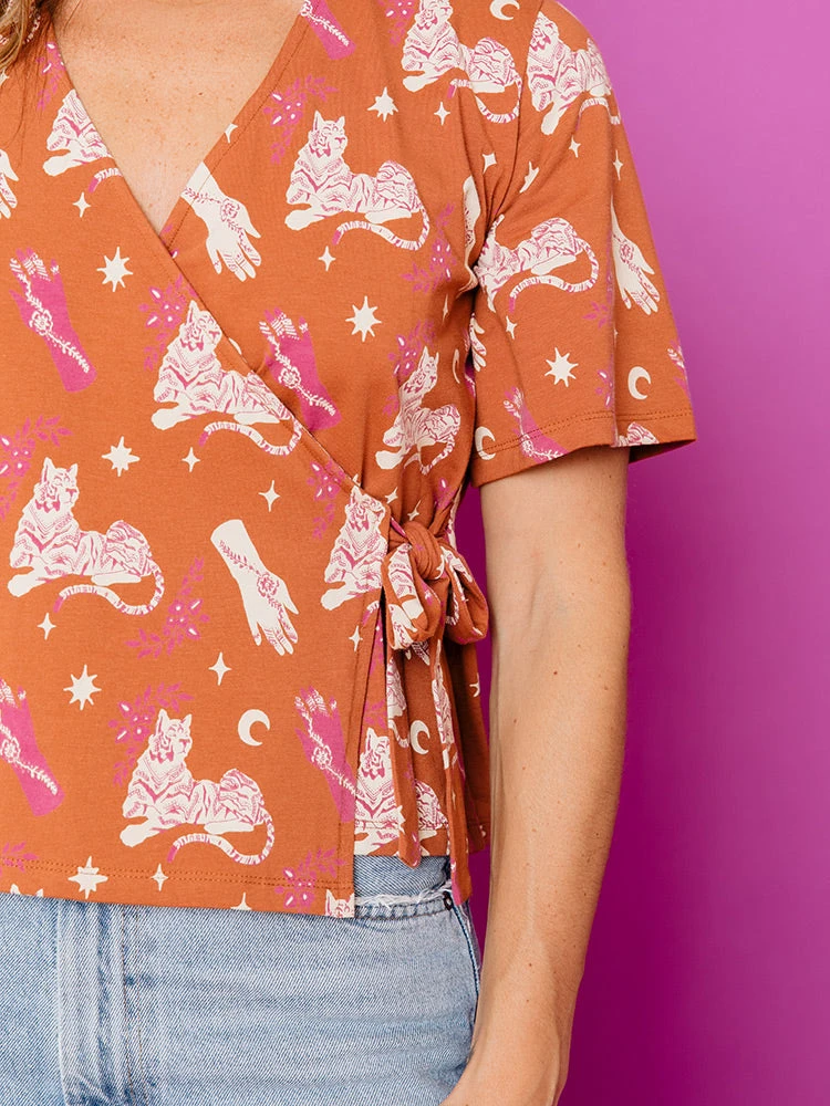 Mata Traders Marley Orchid Tigress Boxy Wrap Top Clothing 2 Mata Traders Marley Orchid Tigress Boxy Wrap Top Clothing