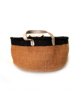 Mbare Home Goods Floor Basket With Leather Handles
