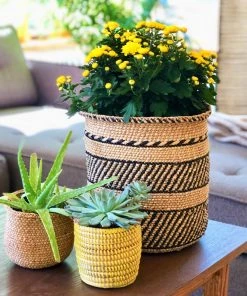 Mbare Best Sellers Iringa Baskets - Black Stripe