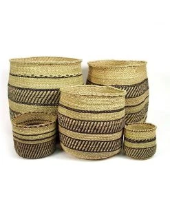 Mbare Best Sellers Iringa Baskets - Black Stripe