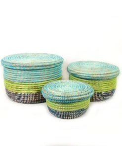 Mbare Modern Storage Basket Set - Coastal Blues Home Goods
