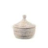 Mbare Handcrafted Small Tabletop Basket - White