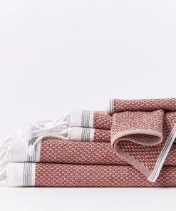 Coyuchi Best Sellers Mediterranean Towels - Rosehip / Shadow