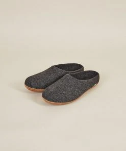 Kyrgies Men's Molded Sole Low Back Wool Slippers - Charcoal 11 Kyrgies Men's Molded Sole Low Back Wool Slippers - Charcoal