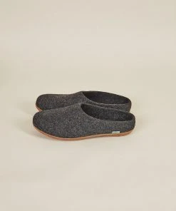 Kyrgies Men's Molded Sole Low Back Wool Slippers - Charcoal 12 Kyrgies Men's Molded Sole Low Back Wool Slippers - Charcoal