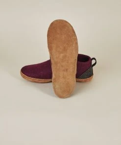 Kyrgies Men's Wool Tengries Slippers - Plum
