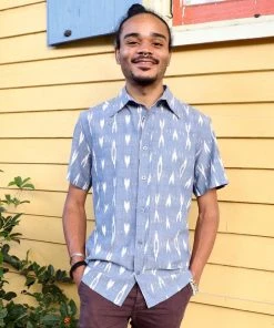 Passion Lilie Men's Celestial Ikat Button Down Shirt Best Sellers