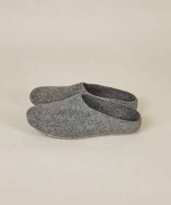Kyrgies Best Sellers Men's Classic Sole Low Back Wool Slippers - Gray