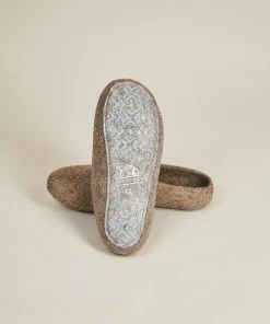 Kyrgies Men's Classic Sole Low Back Wool Slippers - Oatmeal Best Sellers