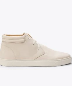 Nisolo Men's Cortez Mid Top Sneaker - Bone