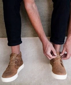 Nisolo Men's Cortez Mid Top Sneaker - Tobacco