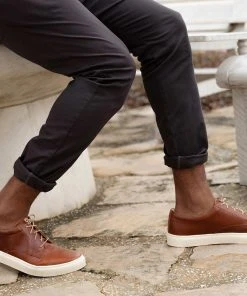 Nisolo Men's Diego Low Top Sneaker - Brandy