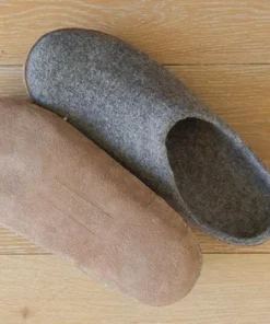 Kyrgies Men's Molded Sole High Back Wool Slippers - Gray 7 Kyrgies Men's Molded Sole High Back Wool Slippers - Gray