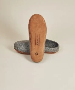 Kyrgies Best Sellers Men's Molded Sole Low Back Wool Slippers - Gray