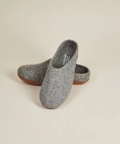 Kyrgies Best Sellers Men's Molded Sole Low Back Wool Slippers - Gray
