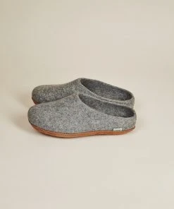 Kyrgies Best Sellers Men's Molded Sole Low Back Wool Slippers - Gray