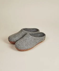 Kyrgies Best Sellers Men's Molded Sole Low Back Wool Slippers - Gray