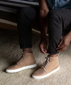 Nisolo Men's Rey High Top Sneaker - Tobacco