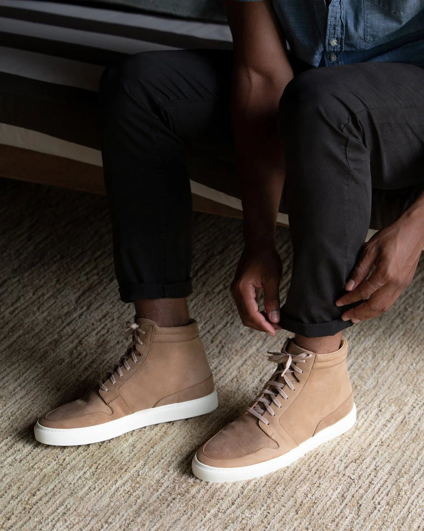 Nisolo Men's Rey High Top Sneaker - Tobacco 2 Nisolo Men's Rey High Top Sneaker - Tobacco