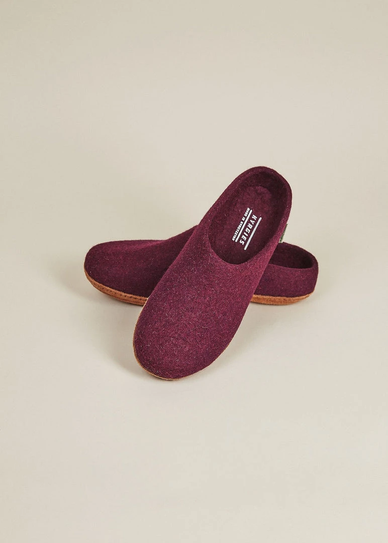 Kyrgies Men's Molded Sole Low Back Wool Slippers - Plum Best Sellers 1 Kyrgies Men's Molded Sole Low Back Wool Slippers - Plum Best Sellers