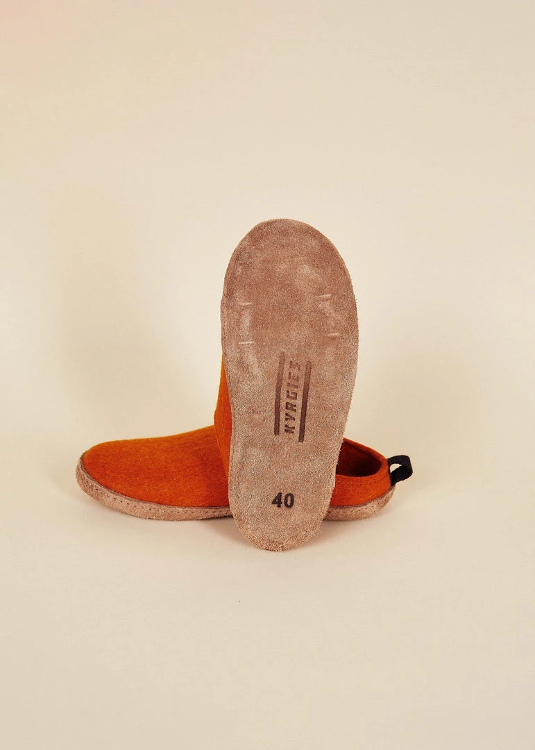 Kyrgies Best Sellers Men's Wool Slipper Slides - Orange 4 Kyrgies Best Sellers Men's Wool Slipper Slides - Orange