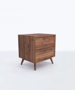 Masaya & Co. Mid Century Two Drawer Side Table / Nightstand