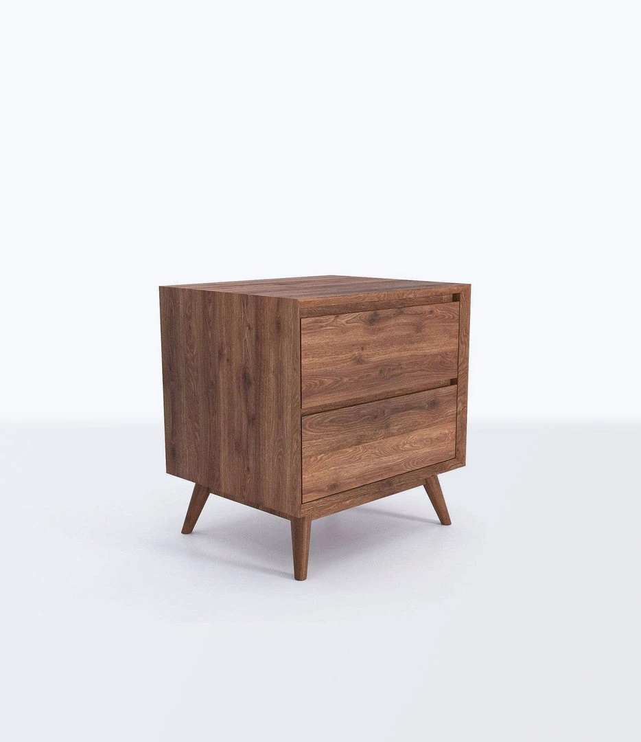 Masaya & Co. Mid Century Two Drawer Side Table / Nightstand 2 Masaya & Co. Mid Century Two Drawer Side Table / Nightstand