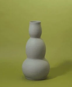 Middle Kingdom Home Goods Cold Mountain Gourd Porcelain Vase - Steel Grey