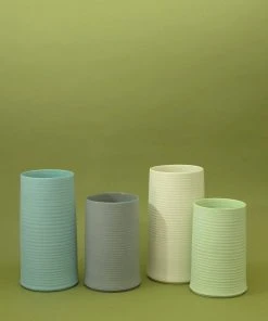 Middle Kingdom Cold Mountain Porcelain Vase - Steel Grey