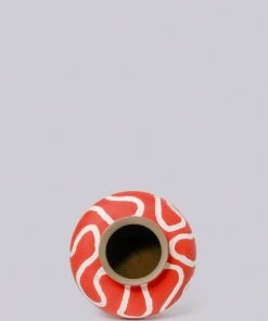 Middle Kingdom Memphis Porcelain Apple Vase - Coral Red Home Goods