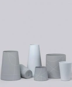 Middle Kingdom Home Goods Small Inverted Porcelain Cone - Ash