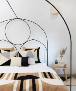 Leah Singh Midnight Cliff Wool Throw Pillow Cover - Black + Creme 3 Leah Singh Midnight Cliff Wool Throw Pillow Cover - Black + Creme